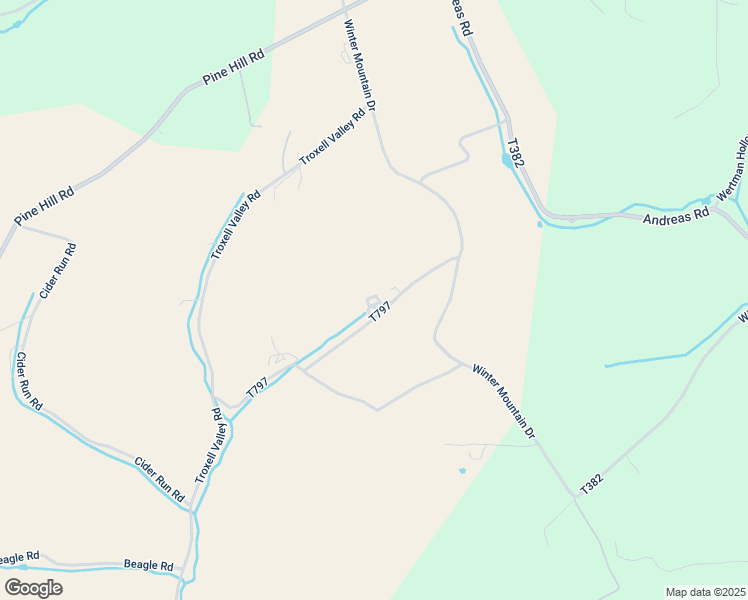 map of restaurants, bars, coffee shops, grocery stores, and more near 38 Locust Lane in Andreas