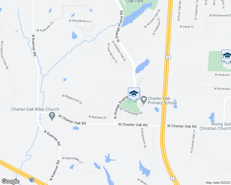 map of restaurants, bars, coffee shops, grocery stores, and more near 5415 Haymeadow Lane in Peoria