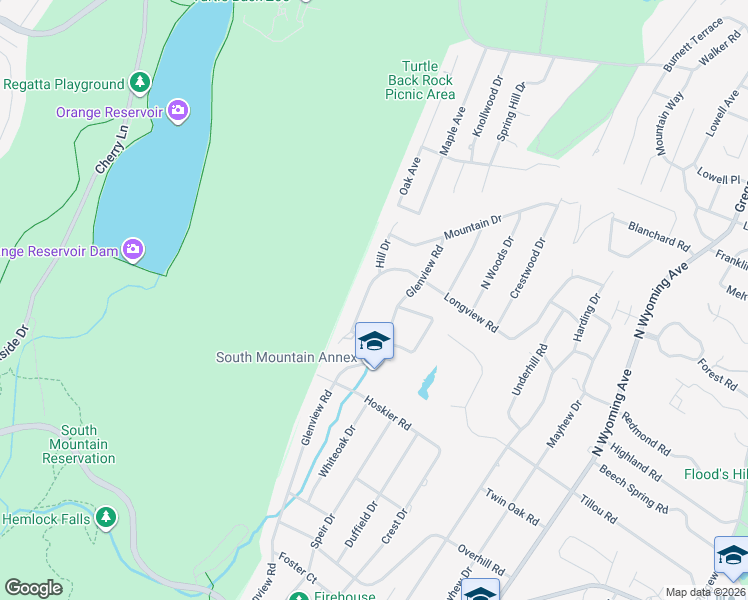 map of restaurants, bars, coffee shops, grocery stores, and more near 684 Longview Road in South Orange