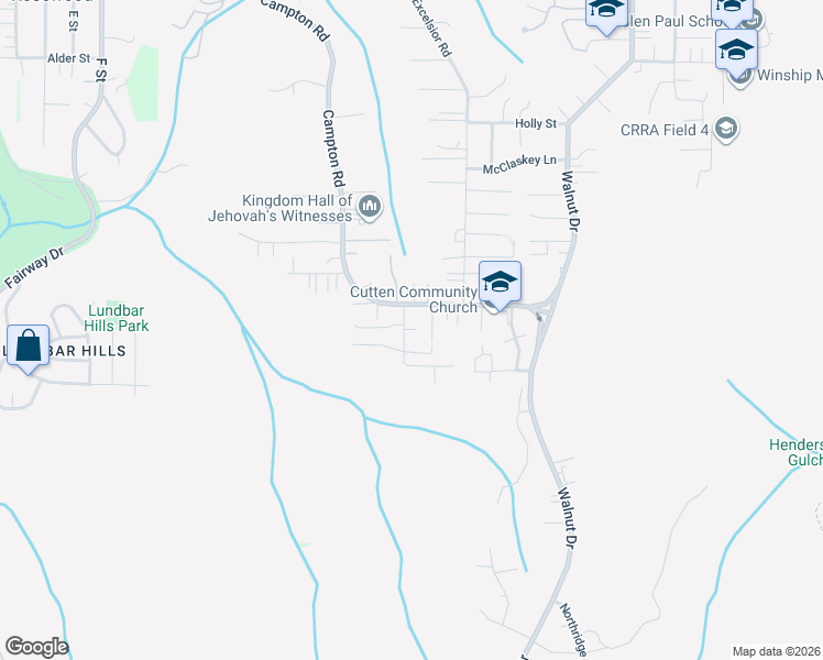 map of restaurants, bars, coffee shops, grocery stores, and more near 4756 Herron Road in Eureka