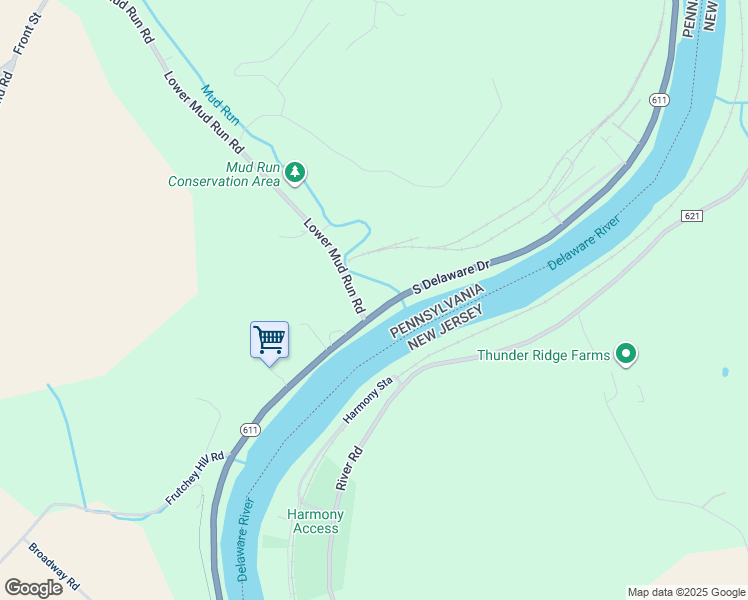 map of restaurants, bars, coffee shops, grocery stores, and more near 4709 South Delaware Drive in Easton