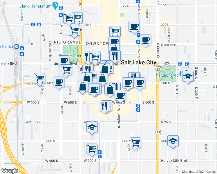 map of restaurants, bars, coffee shops, grocery stores, and more near 150 Utah 269 in Salt Lake City