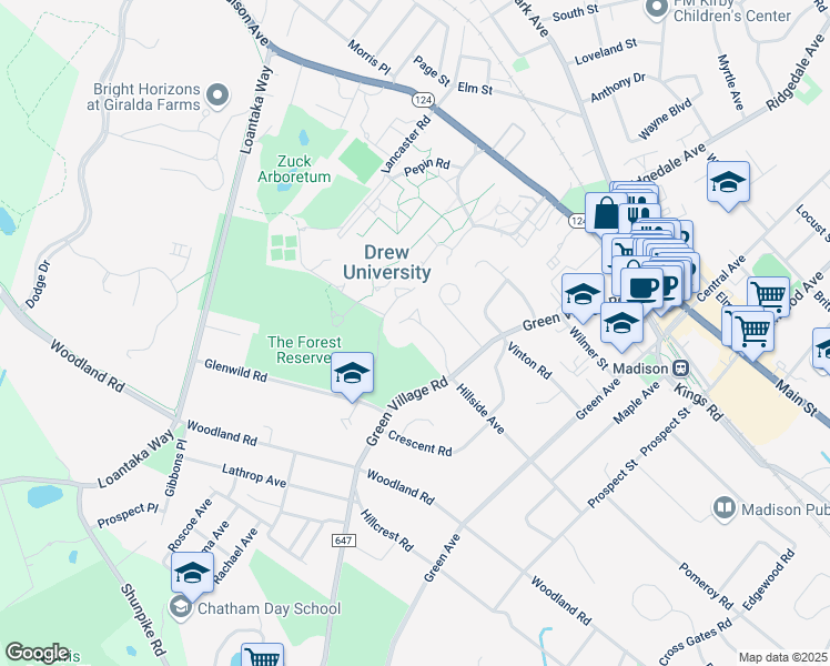 map of restaurants, bars, coffee shops, grocery stores, and more near 22 Woodcliff Drive in Madison