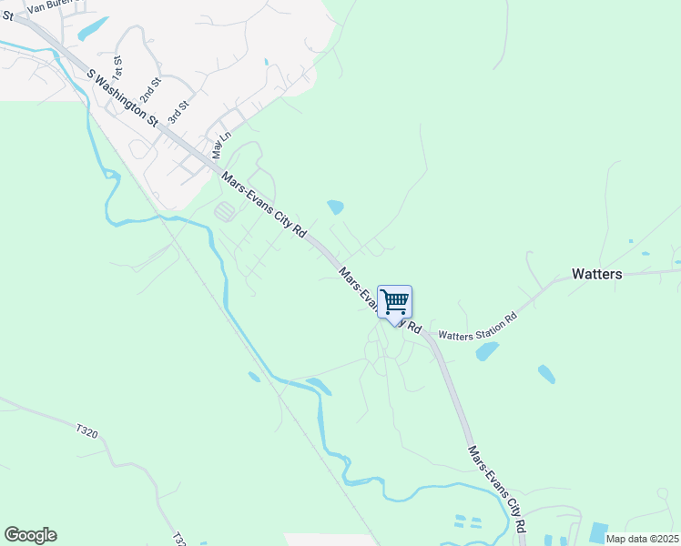 map of restaurants, bars, coffee shops, grocery stores, and more near 1526 Mars-Evans City Road in Evans City