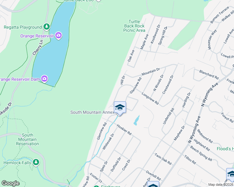 map of restaurants, bars, coffee shops, grocery stores, and more near 684 Longview Road in South Orange