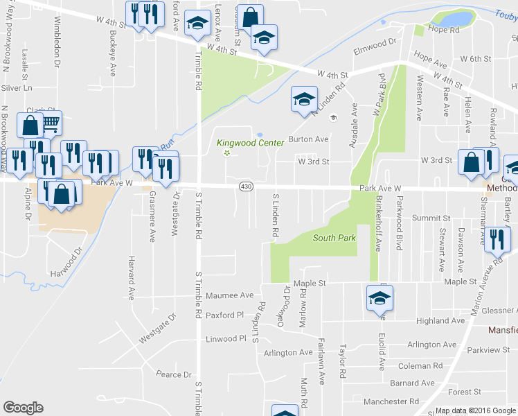 map of restaurants, bars, coffee shops, grocery stores, and more near 33 Glenbeck Ln in Mansfield