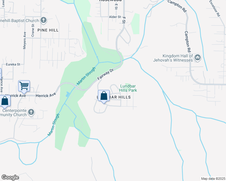 map of restaurants, bars, coffee shops, grocery stores, and more near 4714 Patricia Drive in Eureka