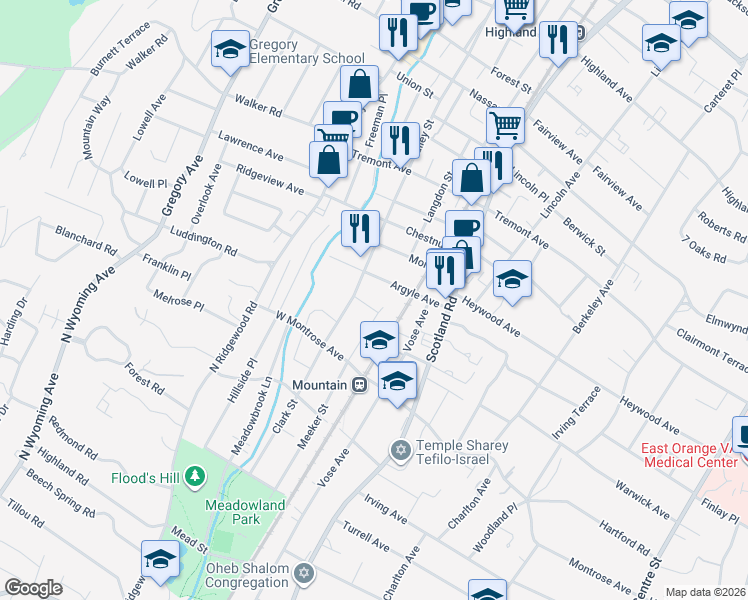 map of restaurants, bars, coffee shops, grocery stores, and more near 745 McLaughlin Place in City of Orange