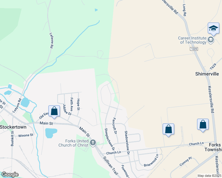map of restaurants, bars, coffee shops, grocery stores, and more near 4777 Steeplechase Drive in Easton