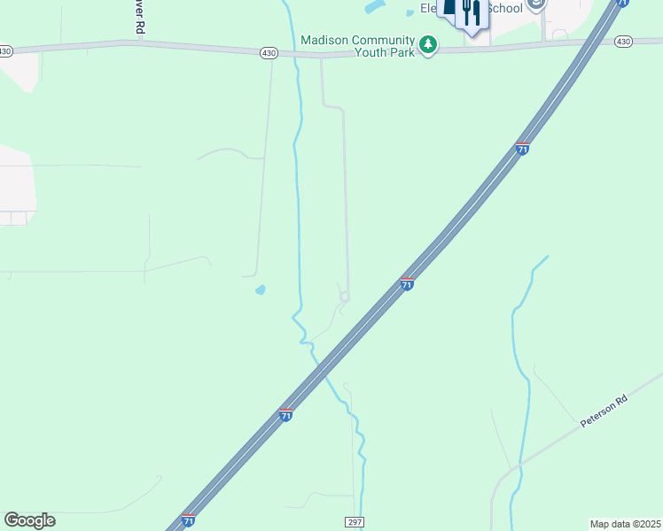 map of restaurants, bars, coffee shops, grocery stores, and more near 634 McBride Road in Mansfield