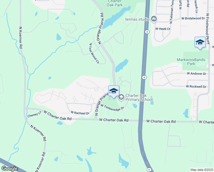 map of restaurants, bars, coffee shops, grocery stores, and more near 5801 Haymeadow Court in Peoria