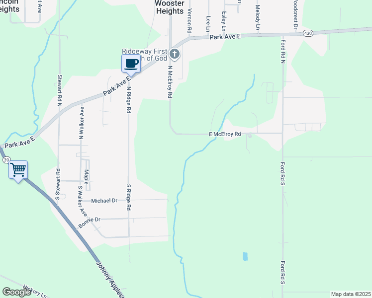 map of restaurants, bars, coffee shops, grocery stores, and more near 1408 East McElroy Road in Mansfield