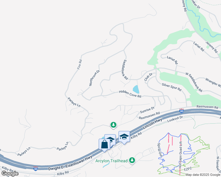 map of restaurants, bars, coffee shops, grocery stores, and more near 4265 Hidden Cove Road in Park City