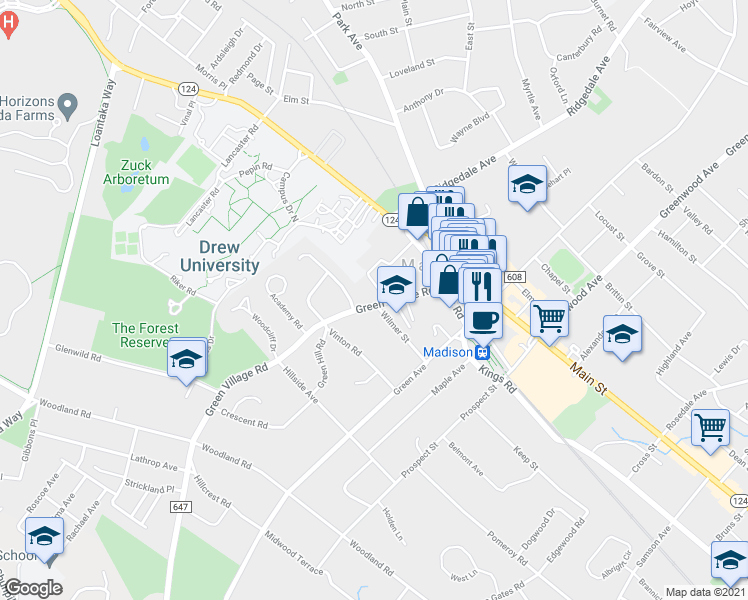 map of restaurants, bars, coffee shops, grocery stores, and more near 7 Wilmer Street in Madison