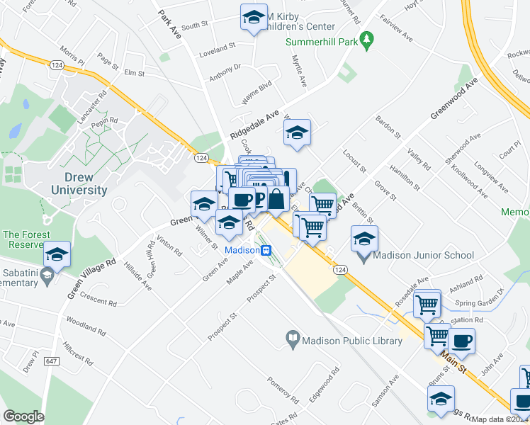 map of restaurants, bars, coffee shops, grocery stores, and more near 73 Cook Avenue in Madison