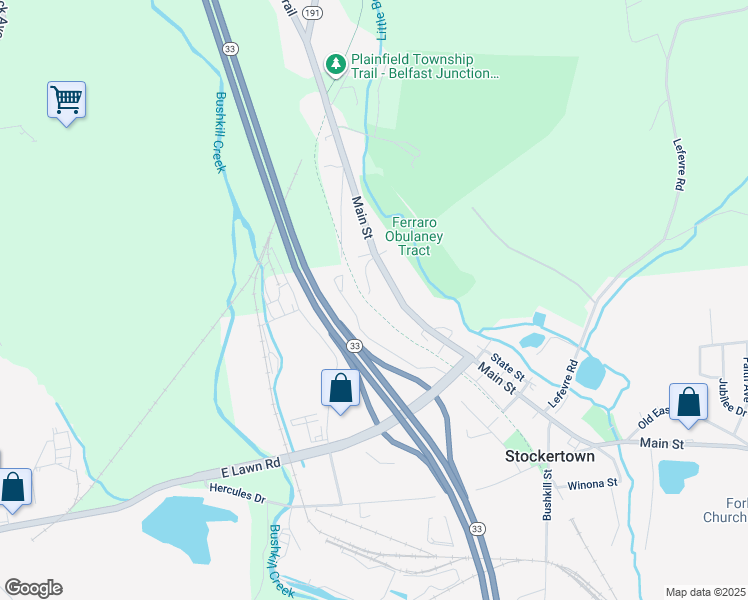 map of restaurants, bars, coffee shops, grocery stores, and more near 111 Ariel Court in Easton