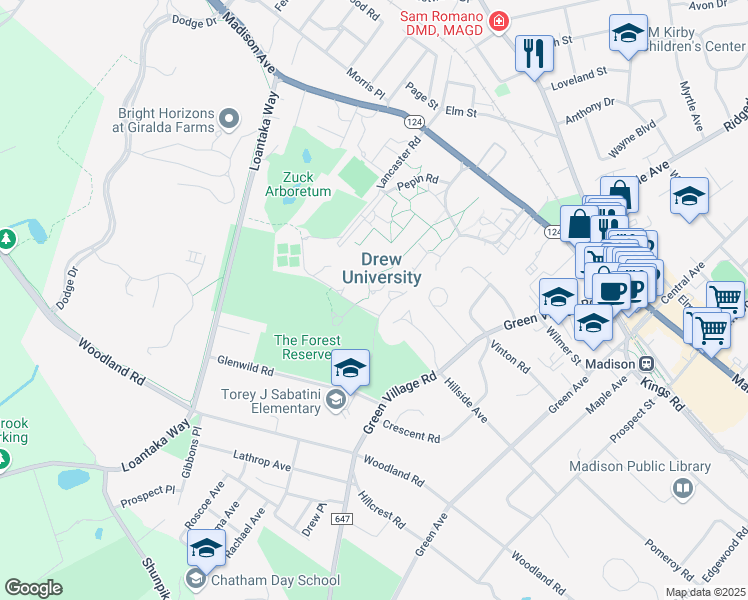 map of restaurants, bars, coffee shops, grocery stores, and more near in Madison