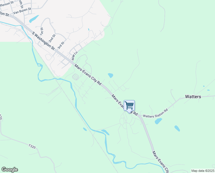 map of restaurants, bars, coffee shops, grocery stores, and more near 1533 Mars-Evans City Road in Evans City