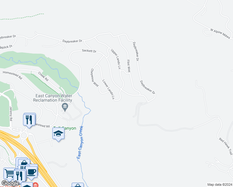 map of restaurants, bars, coffee shops, grocery stores, and more near 2440 Lower Lando Lane in Park City