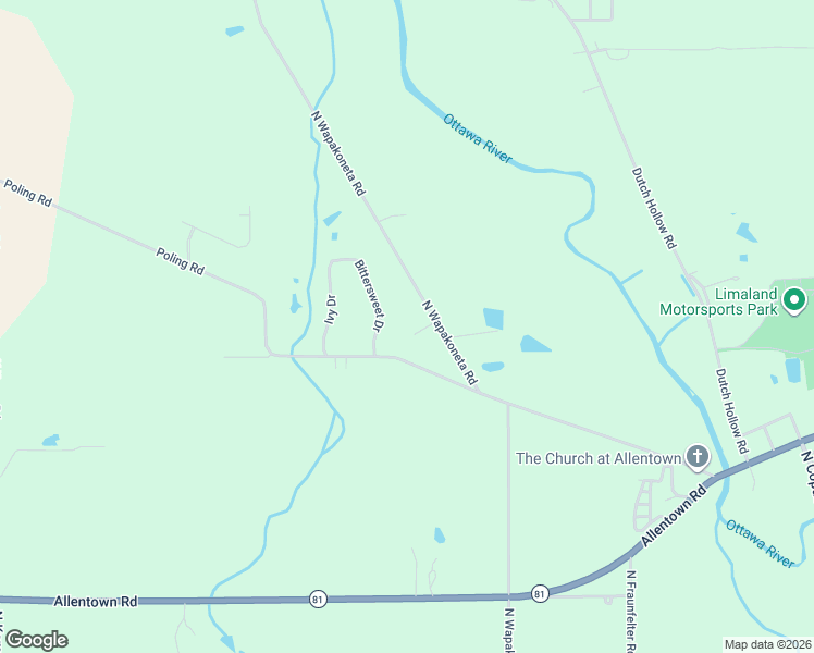 map of restaurants, bars, coffee shops, grocery stores, and more near 5460 Quince Court in Elida