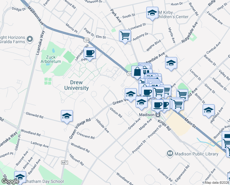 map of restaurants, bars, coffee shops, grocery stores, and more near 7 Stafford Drive in Madison