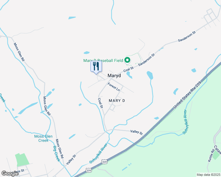 map of restaurants, bars, coffee shops, grocery stores, and more near 33 Forest Lane in Tuscarora