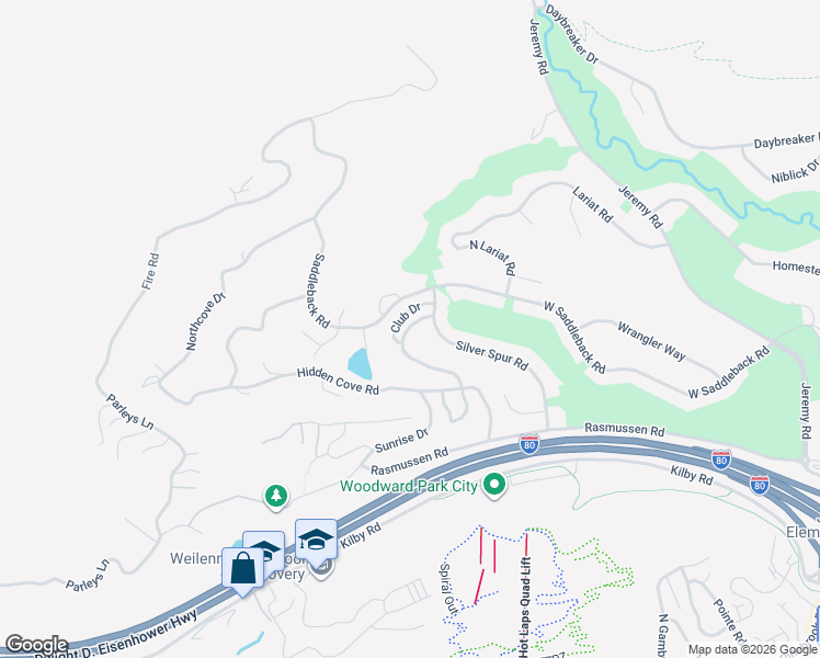 map of restaurants, bars, coffee shops, grocery stores, and more near 4065 Jeremy Woods Dr in Park City