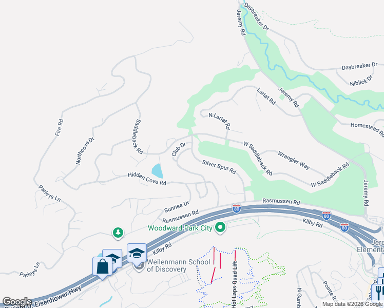 map of restaurants, bars, coffee shops, grocery stores, and more near 8855 Silver Spur Road in Park City