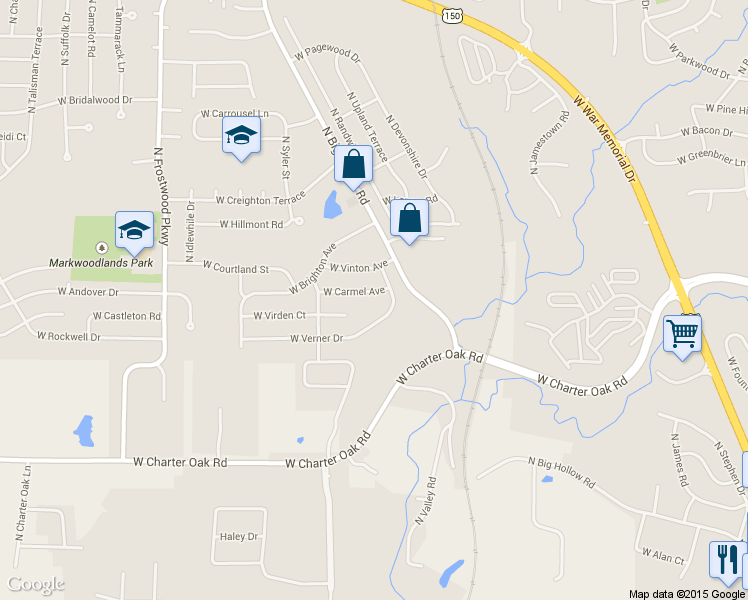 map of restaurants, bars, coffee shops, grocery stores, and more near 3712 W Carmel Ave in Peoria