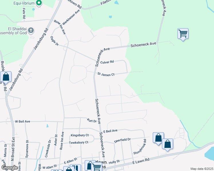 map of restaurants, bars, coffee shops, grocery stores, and more near 321 Clearview Avenue in Nazareth