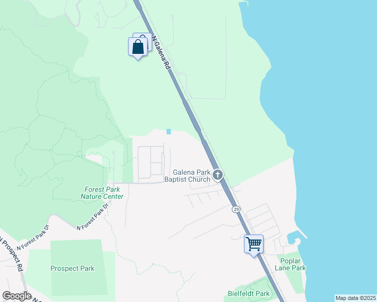 map of restaurants, bars, coffee shops, grocery stores, and more near 6021 North Galena Road in Peoria