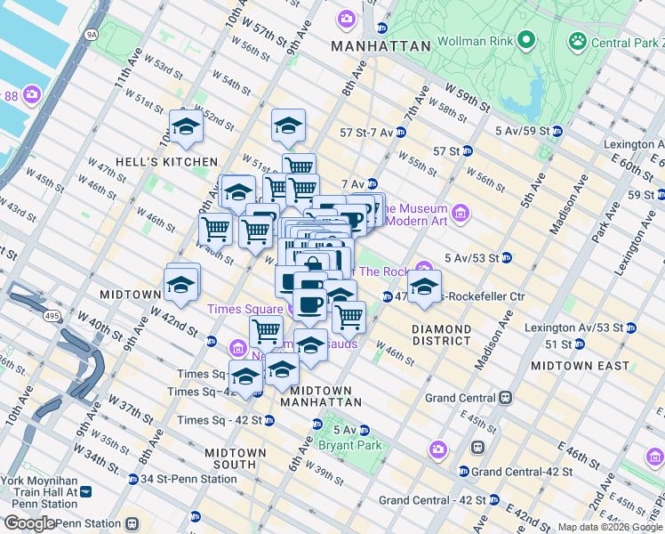 map of restaurants, bars, coffee shops, grocery stores, and more near in 