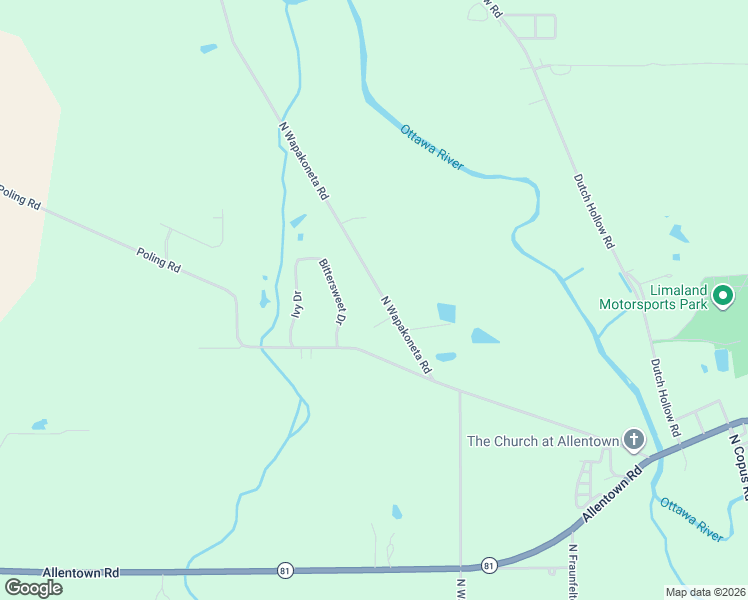 map of restaurants, bars, coffee shops, grocery stores, and more near 5460 Quince Court in Elida