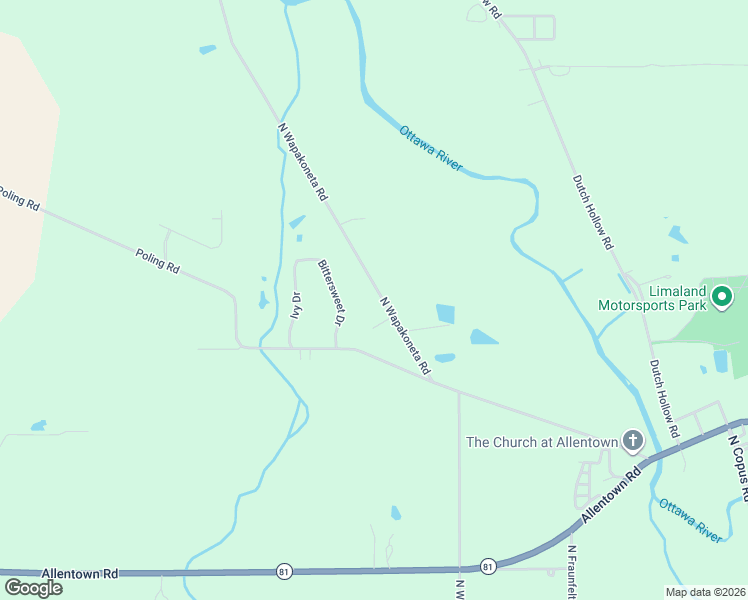 map of restaurants, bars, coffee shops, grocery stores, and more near 5460 Quince Court in Elida