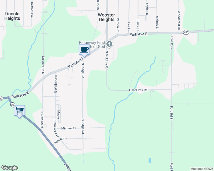 map of restaurants, bars, coffee shops, grocery stores, and more near 1408 East McElroy Road in Mansfield