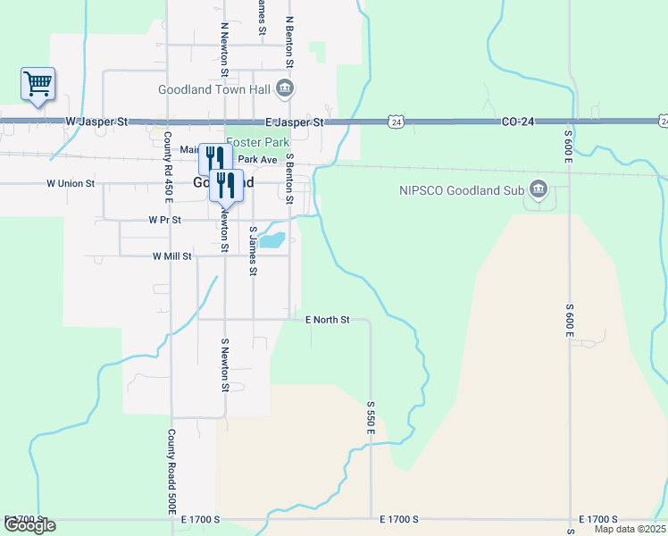 map of restaurants, bars, coffee shops, grocery stores, and more near in Goodland