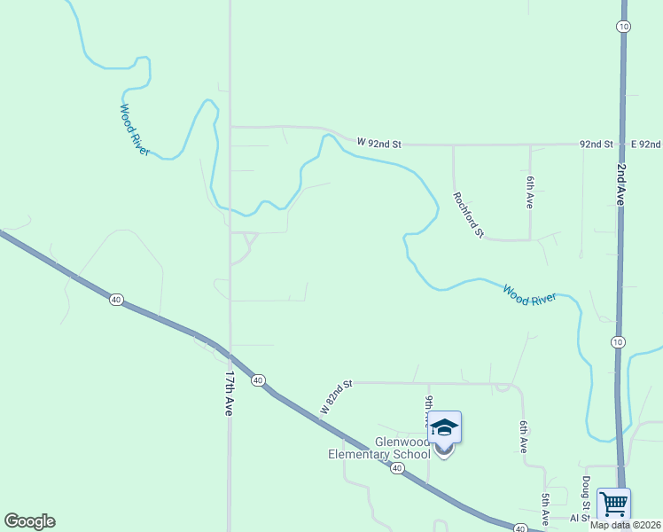 map of restaurants, bars, coffee shops, grocery stores, and more near 8765 17th Avenue in Kearney