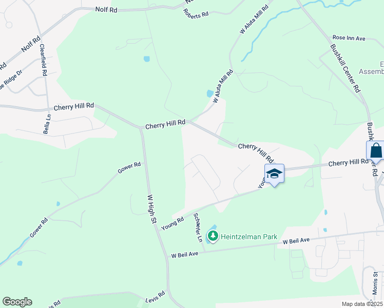 map of restaurants, bars, coffee shops, grocery stores, and more near 482 Jill Drive in Nazareth