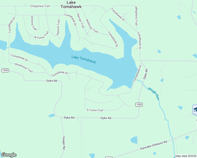 map of restaurants, bars, coffee shops, grocery stores, and more near 47751 Tomahawk Drive in Negley