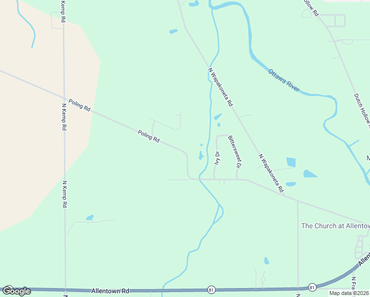 map of restaurants, bars, coffee shops, grocery stores, and more near 5868 Poling Road in Elida