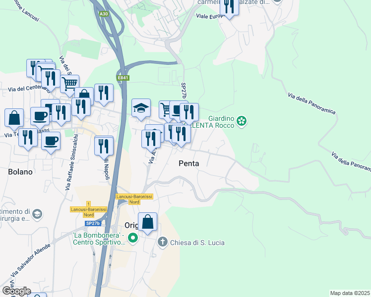 map of restaurants, bars, coffee shops, grocery stores, and more near 6B Via Casa Gaiano in Penta