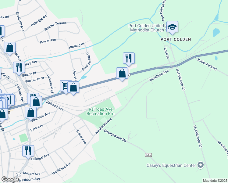 map of restaurants, bars, coffee shops, grocery stores, and more near 405 East Washington Avenue in Washington