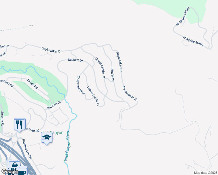 map of restaurants, bars, coffee shops, grocery stores, and more near 8906 Upper Lando Lane in Park City