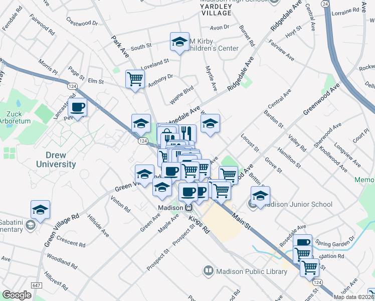 map of restaurants, bars, coffee shops, grocery stores, and more near 26 Cook Avenue in Madison
