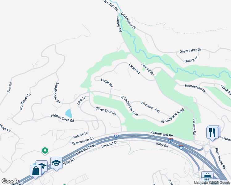 map of restaurants, bars, coffee shops, grocery stores, and more near 3830 Saddleback Road in Park City
