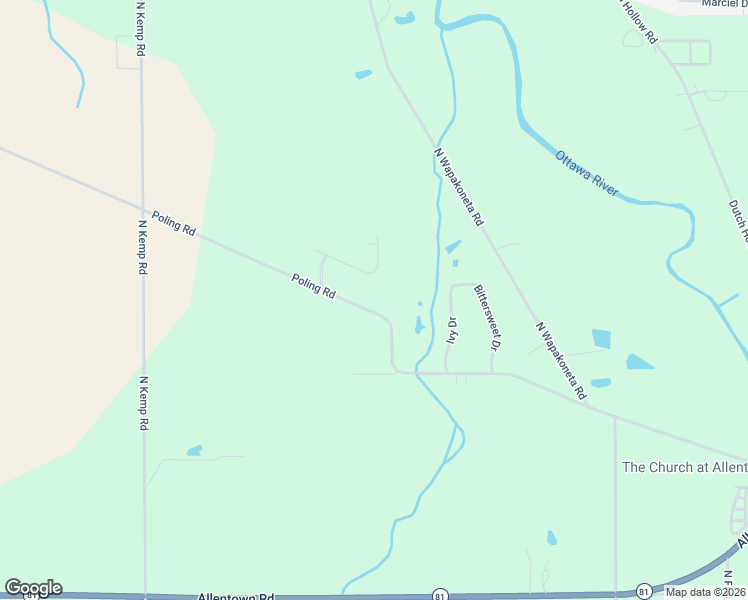 map of restaurants, bars, coffee shops, grocery stores, and more near 5868 Poling Road in Elida