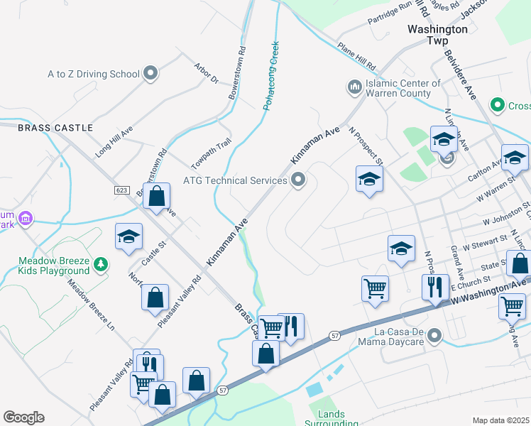 map of restaurants, bars, coffee shops, grocery stores, and more near 68 Alvin Sloan Ave in Washington