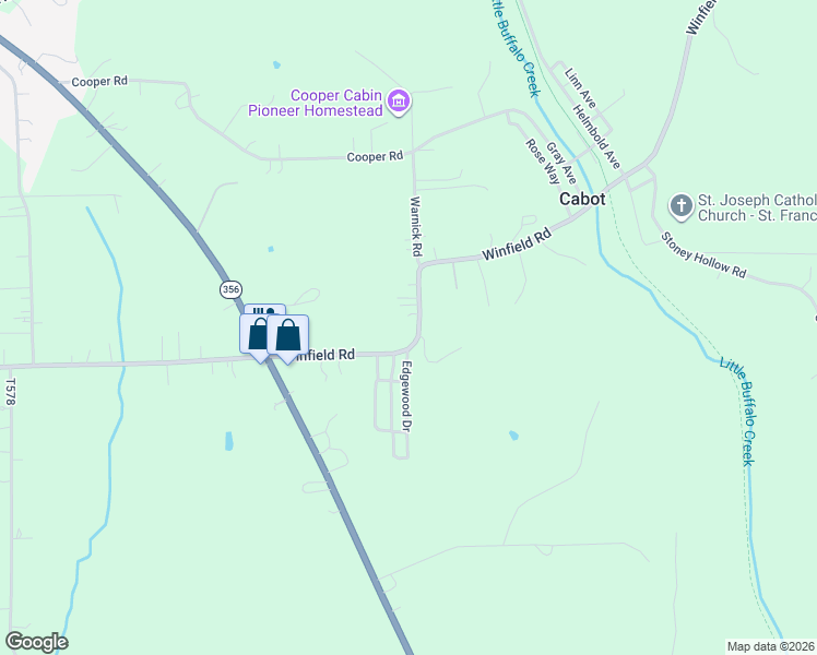 map of restaurants, bars, coffee shops, grocery stores, and more near 339 Winfield Rd in Cabot