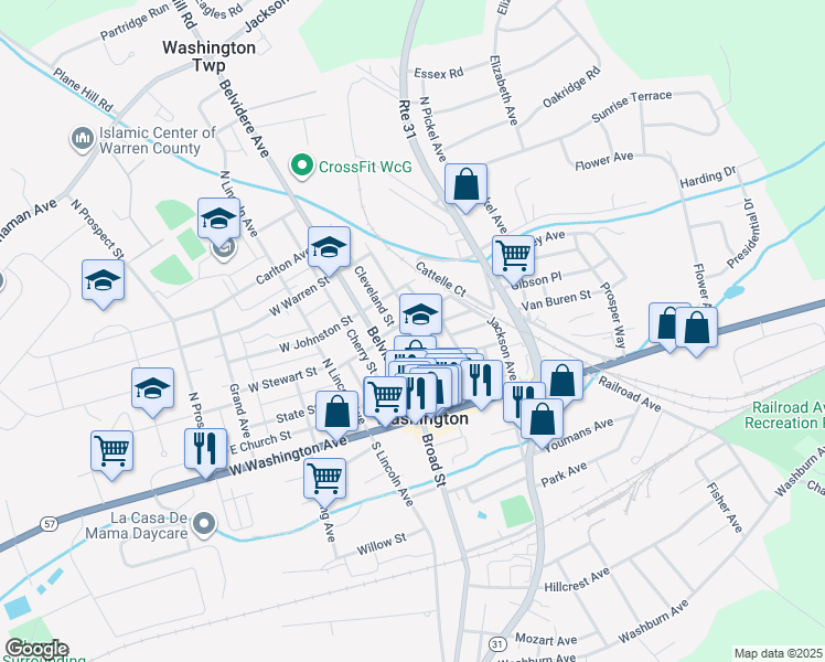 map of restaurants, bars, coffee shops, grocery stores, and more near 16 Taylor Street in Washington