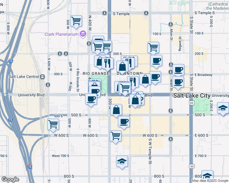 map of restaurants, bars, coffee shops, grocery stores, and more near 254 U.S. 89 in Salt Lake City